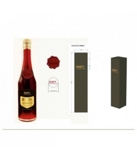 Zestaw prezentowy - Butelka 350ml z piecżęcią lakową z logo, korek drewniany, etykieta z logo, kartonik tłoczone logo