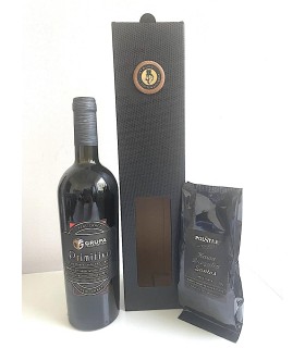 Zestaw prezentowy, likier, kawa ALNEJRO Black Coffee i miód z logo z dedykowanymi etykietami oraz wielkokorek z logo