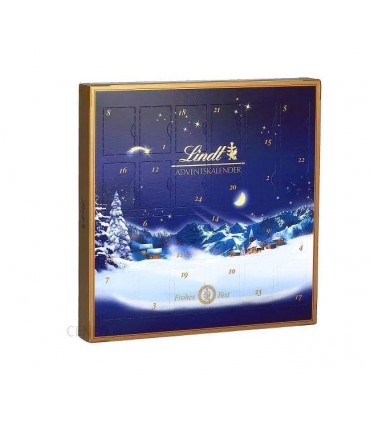 LINDT_ Mini kalendarz adwentowy z czekoladą mleczną oraz nadziewanymi czekoladkami lindt.