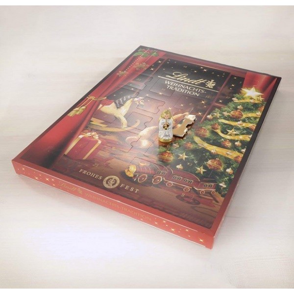 LINDT - XMAS TRADITION CALENDAR 5x253g Maxi kalendarz adwentowy z pralinkami oraz czekoladą mleczną lindt.