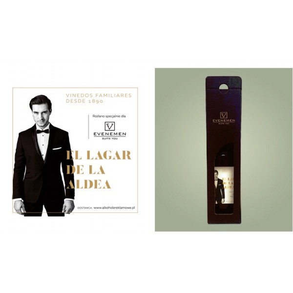 Zestaw prezentowy - WINO 750 ml, etykieta, karton z okienkiem, logo