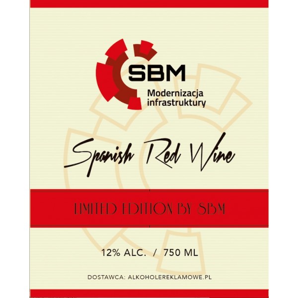 Zestaw prezentowy - WINO 750 ml, etykieta, karton z okienkiem, logo