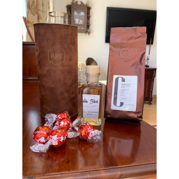 TUBA, KAWA,  ALKOHOL, LINDT- zestaw prezentowy z logo