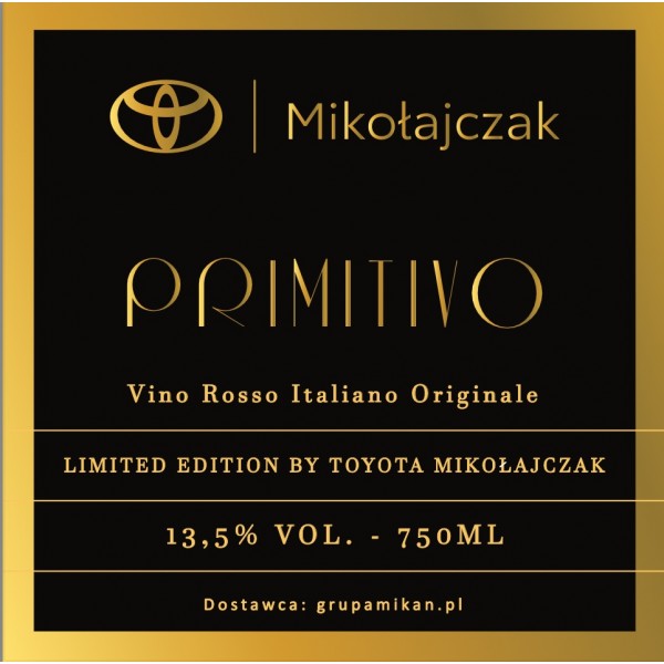PRIMITIVO Wino półwytrawne, czerwone. ORYGINALNE
