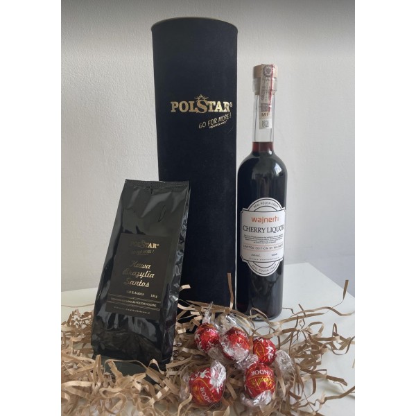 Zestaw , alkohol, kawa , lindt