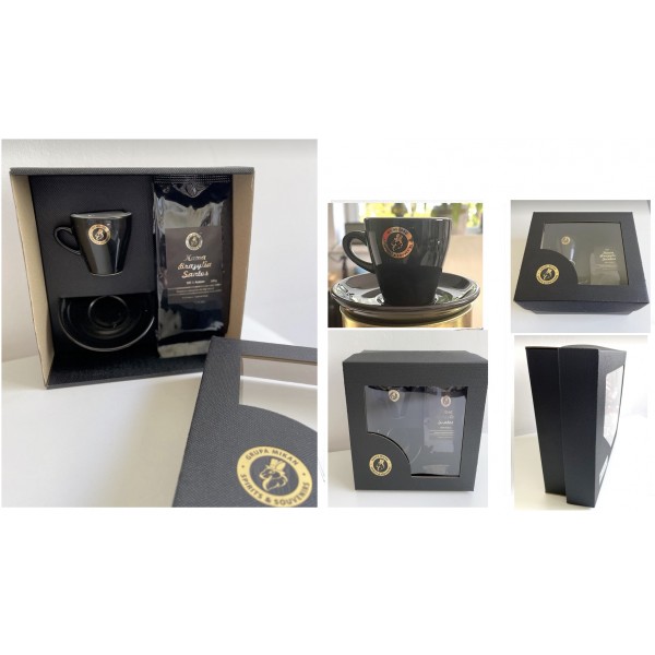 Zestaw kawowy filiżanka plus kawa z logo