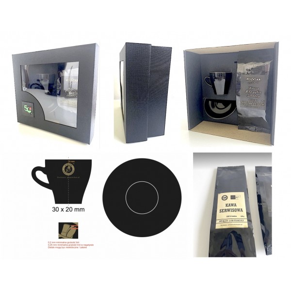 Zestaw kawowy filiżanka plus kawa z logo