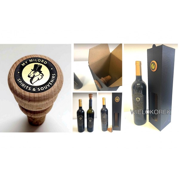 WINO W KARTONIE Z ZATYCZKĄ Z LOGO