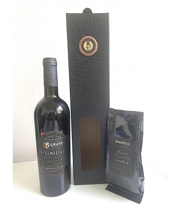 Zestaw prezentowy, likier, kawa ALNEJRO Black Coffee i miód z logo z dedykowanymi etykietami oraz wielkokorek z logo