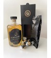 Whisky MacMilords z logo. ZESTAW. Kartonik i wielkorek z logo, 50 G KAWA, 4 X LINDOR MARKI LINDT